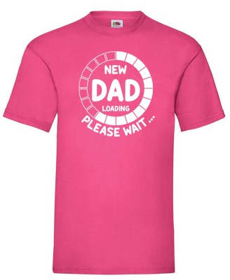 FRUIT OF THE LOOM  T-shirt με στάμπα New Dad fuxia